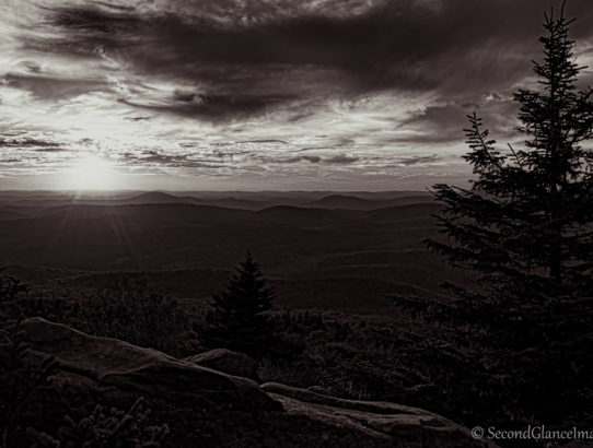 Sunset from Spruce Knob in B&W ...